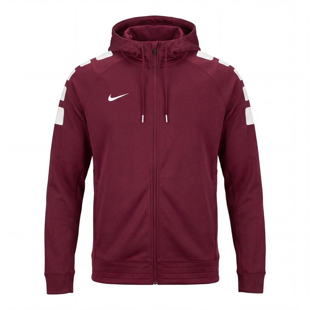Nike Team Elite Hoodie Maroon Full Zip Therma-Fit Track Jacket 835379 , Mens XL